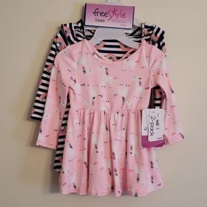 12 MO babygirl 2-Pack Long Sleeved Dresses